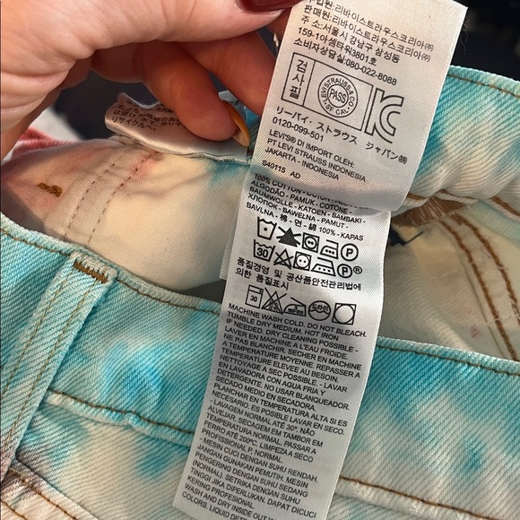 Levi’s Altered Straight Leg Jeans Tie Dye Button Fly 26 x 26 RCNSTRCT Cropped - Picture 11 of 12